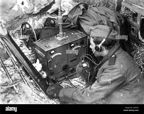 German radio operator on the radio Stock Photo - Alamy