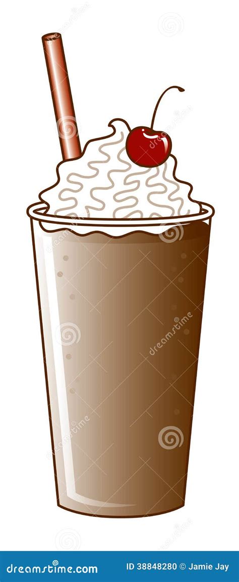 Chocolate Milkshake With Straw Stock Illustration - Image: 38848280