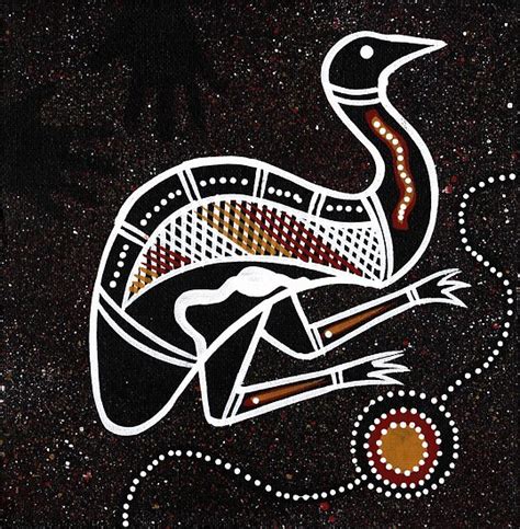 "Aboriginal Art - Emu (Black)" Poster by HogarthArts | Redbubble