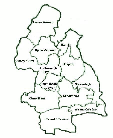 Map of the Baronies of County Tipperary