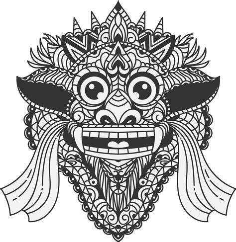 Barong Mask Illustration 17603604 Vector Art at Vecteezy