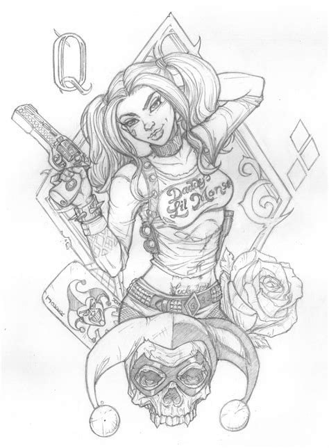 Tattoo Harley Quinn Coloring Pages Coloring Pages