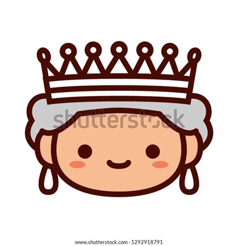 Vector Cartoon Queen Emoji Icon Isolated Stock Vector (Royalty Free ...