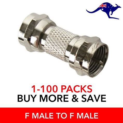 F Type Male to F Type Male Plug Straight RF Adapter Connector TV Foxtel ...