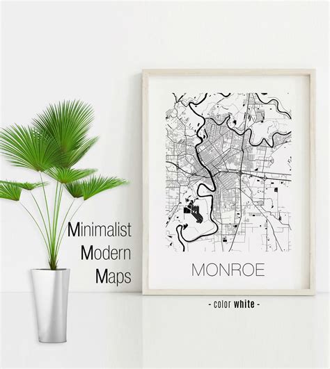 Monroe Louisiana Monroe LA Map Monroe Map Monroe Print - Etsy