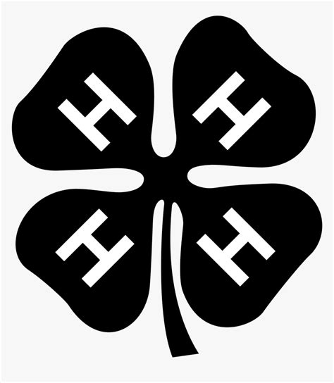 Clip Art 4-h Logo Vector - Black 4 H Logo, HD Png Download - kindpng