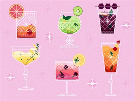 Cocktail Hour | Cocktail illustration, Food illustration art, Illustration design