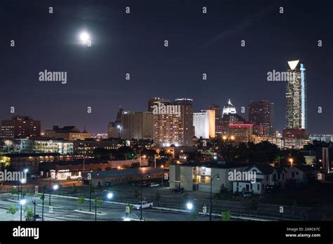 Oklahoma City, Oklahoma, USA downtown skyline at night Stock Photo - Alamy