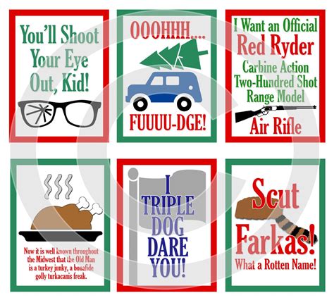 A Christmas Story Movie Digital Scrapbooking Journaling Cards - Ralphie Quote Xmas Project ...