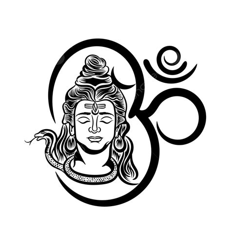 Lord Shiva With Om Symbol Logo Tattoo Art, Lord Shiva, Maha Shivrati, Nag Panchami PNG and ...