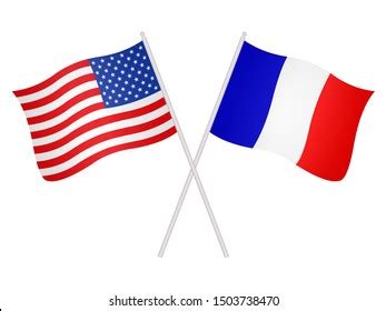 France Usa Two Crossed Flags Isolated Stock Illustration 680980522 ...