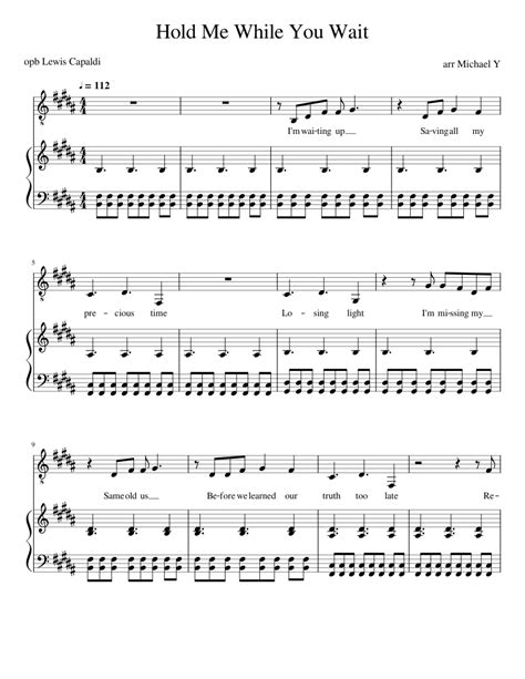 Download and print in PDF or MIDI free sheet music for Hold Me While ...