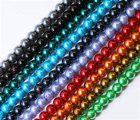 Lovely Bead 8mm Glass Pearl Round Bead Strands 16 Inches Long