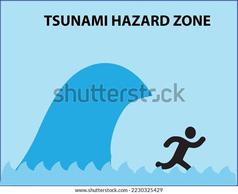 Tsunami Hazard Zone Sign Big Wave Stock Vector (Royalty Free) 2230325429 | Shutterstock