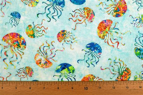 Jellyfish Fabric Quilting Fabric Cotton Fabric Quilting - Etsy