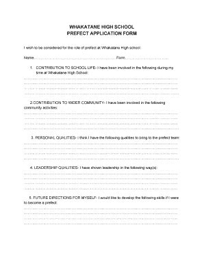 Prefect Nomination Form - Fill and Sign Printable Template Online