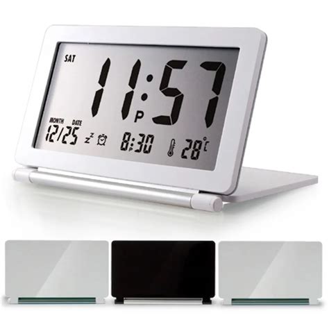 Digital Folding Office LCD Display Alarm Clock Travel Home Silent Flip Desk Calendar Electronic ...