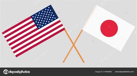 The crossed Japan and USA flags — Stock Vector © valyalkin #215956098