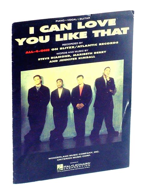 I Can Love You like That - Piano Sheet Music With Guitar Chords and Lyrics: As recorded by All-4 ...