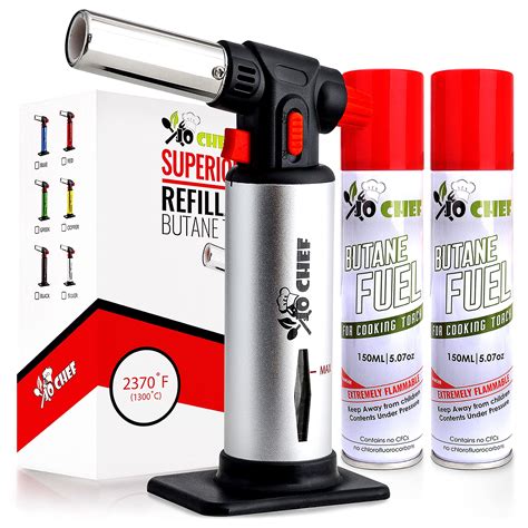 Buy Jo Chef Kitchen Torch With Butane included, Refillable Butane Torch ...