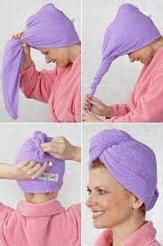 how to put you your hair in a towel | Microfiber towel hair, Hair towel wrap, Hair towel pattern