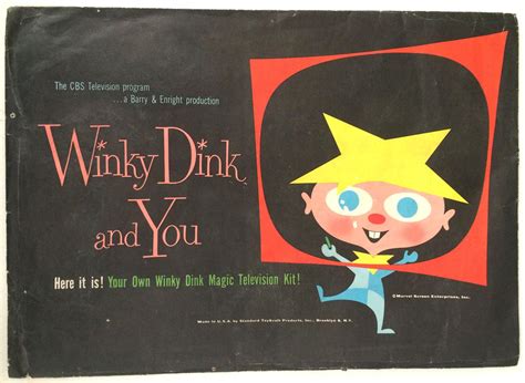 vintage original WINKY DINK and YOU! Magic Television Kit:screen, crayons, 1950s | #1735853599