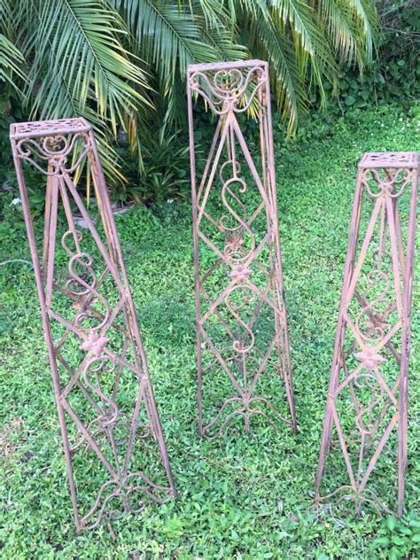 Vintage rustic wrought iron set of 3 plant towers by MyFurnitureShack on Etsy | Plant tower ...
