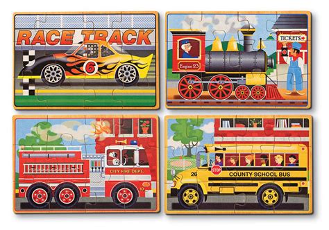 Vehicle Puzzles in a Box, 12 Pieces, Melissa and Doug | Puzzle Warehouse