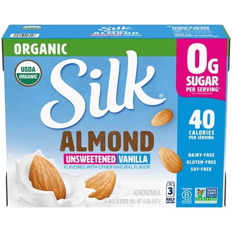 Silk Unsweetened Vanilla Almond Milk (64 fl oz) - Instacart