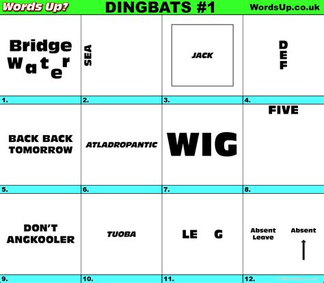 Words Up? Dingbat Puzzles - Free Printable Dingbats Puzzles | Free Printable A to Z