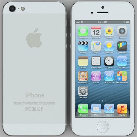 white iphone 5 cellphone 3d max