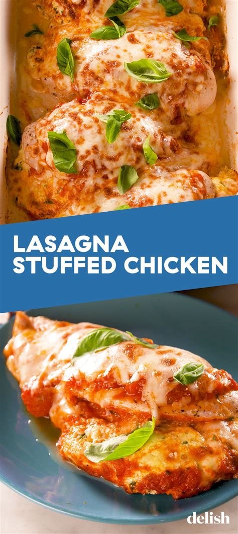 You Won't Miss The Pasta In This Lasagna Stuffed Chicken | Chicken ...