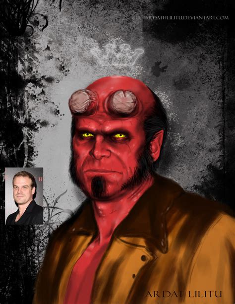 David Harbour as Hellboy by ArdathLilitu on DeviantArt