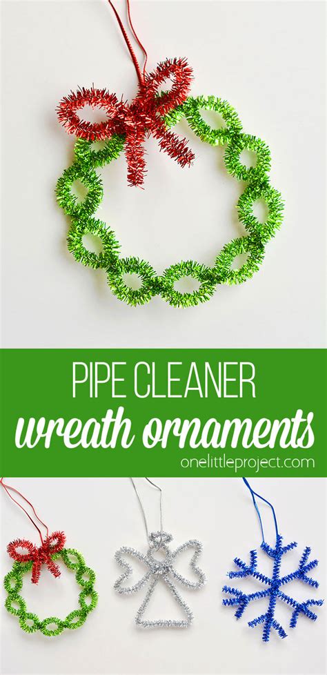 These easy pipe cleaner wreath ornaments are so FESTIVE and really easy ...