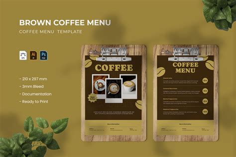 Brown Coffee - Menu By Vunira | TheHungryJPEG