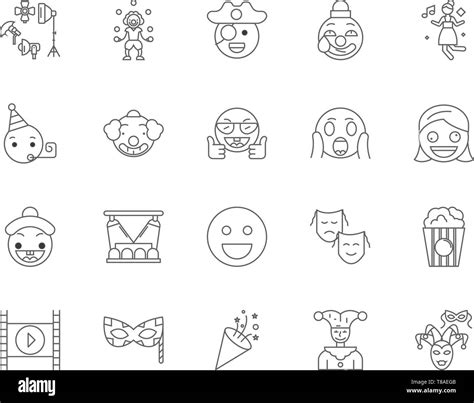 Comedian line icons, signs, vector set, outline illustration concept Stock Vector Image & Art ...