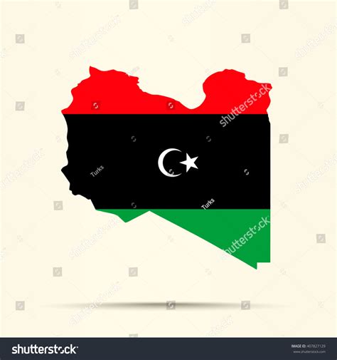 Map of Libya in Libya flag colors - Royalty Free Stock Vector 407827129 - Avopix.com