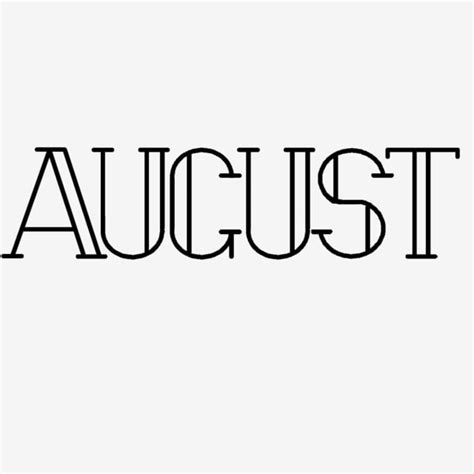 Month August Clipart Transparent Background, August Month Simple Art Font, August, Months, Art ...