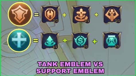 TANK EMBLEM Vs SUPPORT EMBLEM COMPARISON | MOBILE LEGENDS - YouTube