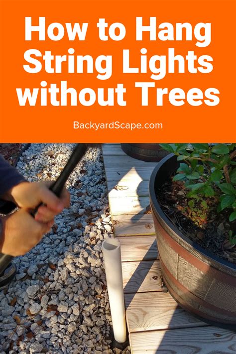 Wanna know how to hang strings lights with no trees? Follow these easy DIY steps to hang string ...