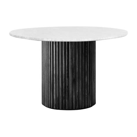 Cosmos Dining Table (Black Oak, Carrara Marble, 105cm) | Round marble dining table, Dining table ...