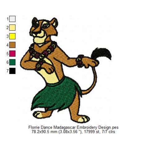 Florrie Dance Madagascar Embroidery Design