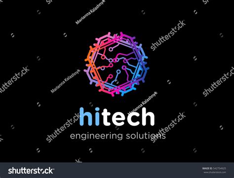 Vector Colorful Technology Logo Icon Symbol Stock Vector (Royalty Free ...