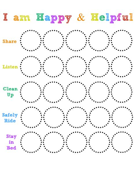 Happy and Helpful Chart (Living on Love) | Behavior chart toddler, Toddler sticker chart ...