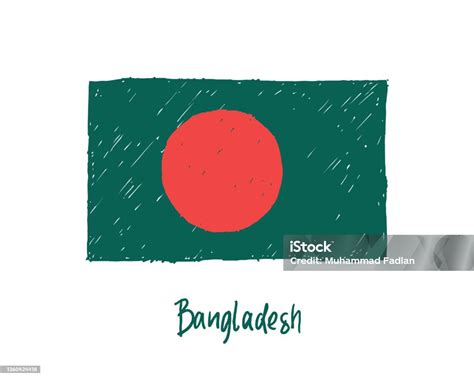 Bangladesh Flag Marker Or Pencil Sketch Illustration Vector Stock Illustration - Download Image ...