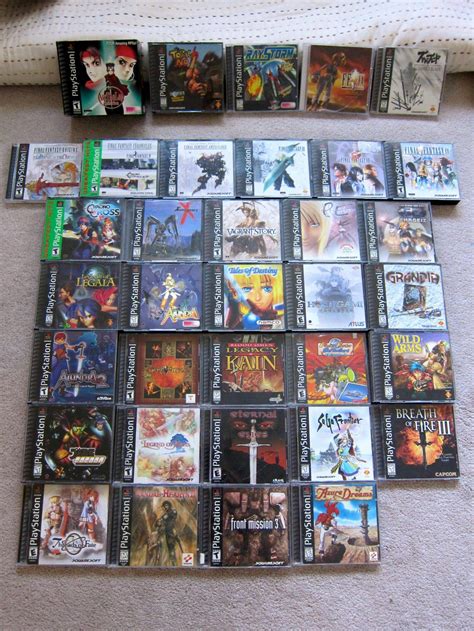 Here's a pic showing most of my PlayStation 1 RPG collection - there are some all-time classics ...