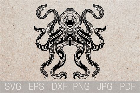 Octopus Tattoo Stencil, Octopus SVG Graphic by tattooworker · Creative ...