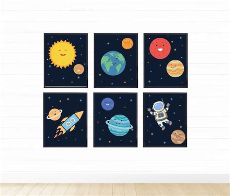 Solar System Printable Wall Art Digital Download Outer Space | Etsy