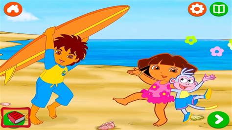 Dora the Explorer|Dora and Diego by the Shore|Books for Kids|Kids Channel|Read to me|Read along ...