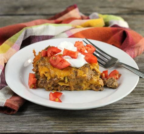 Ground Beef Tortilla Casserole - Words of Deliciousness